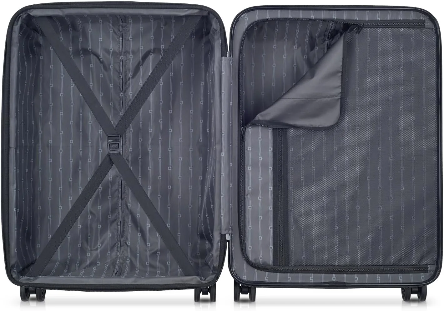 چمدان چرخ‌دار دلسی Ophelie سایز 70 سانتی‌متر، بدنه سخت، 4 چرخ دوبل، قابل افزایش حجم، مناسب برای تحویل بار، صورتی براق