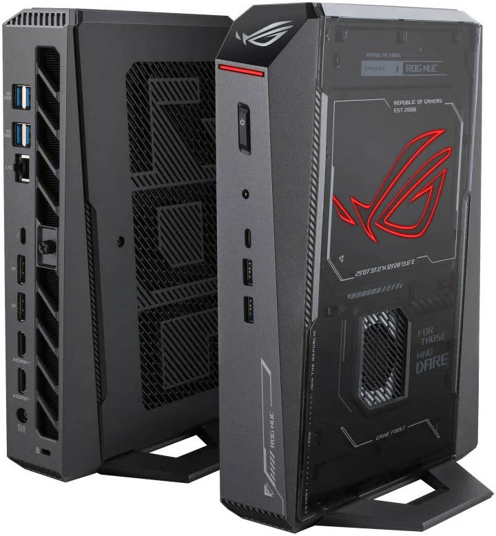 کامپیوتر گیمینگ کوچک ایسوس ROG NUC (2025) RNUC15JNK9X28AA2، پردازنده Intel Core Ultra 9 275HX، رم 32 گیگابایتی (2x16)، اس اس دی 2 ترابایتی، کارت گرافیک GeForce RTX 5080 لپ تاپ، ویندوز 11، UK، مشکی | 90AS00I1-M000B0