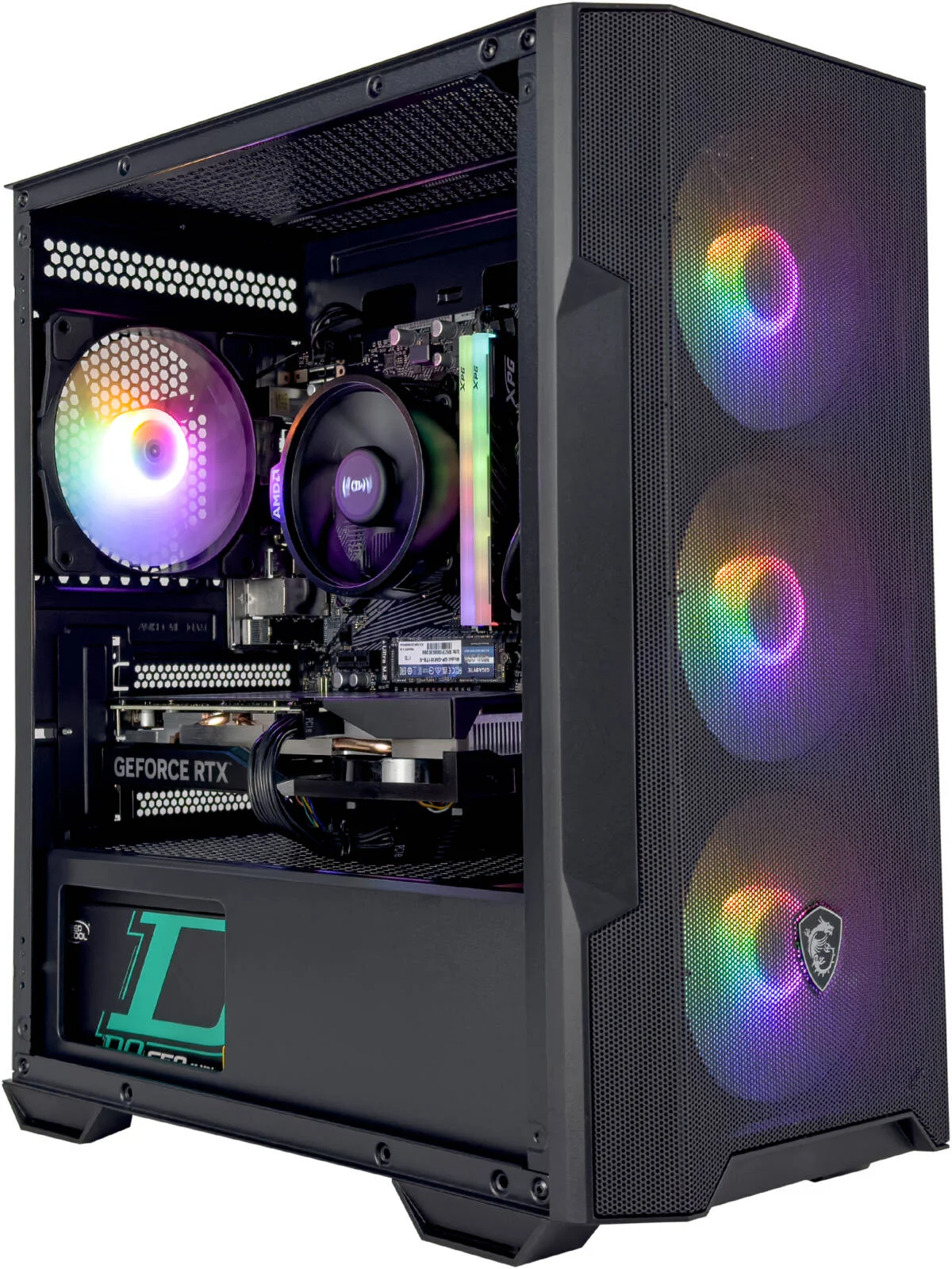 کامپیوتر گیمینگ BlazeCore - پردازنده Intel Core i7-14700KF با 20 هسته و 28 رشته، کارت گرافیک NVIDIA RTX 5060 Ti با 8 گیگابایت حافظه، 16 گیگابایت رم DDR5 با فرکانس 5600 مگاهرتز، 1 ترابایت SSD Gen 4، منبع تغذیه 650 وات 80 PLUS، خنک‌کننده پردازنده Tower، وای‌فای + بلوتوث، ویندوز 11 پرو