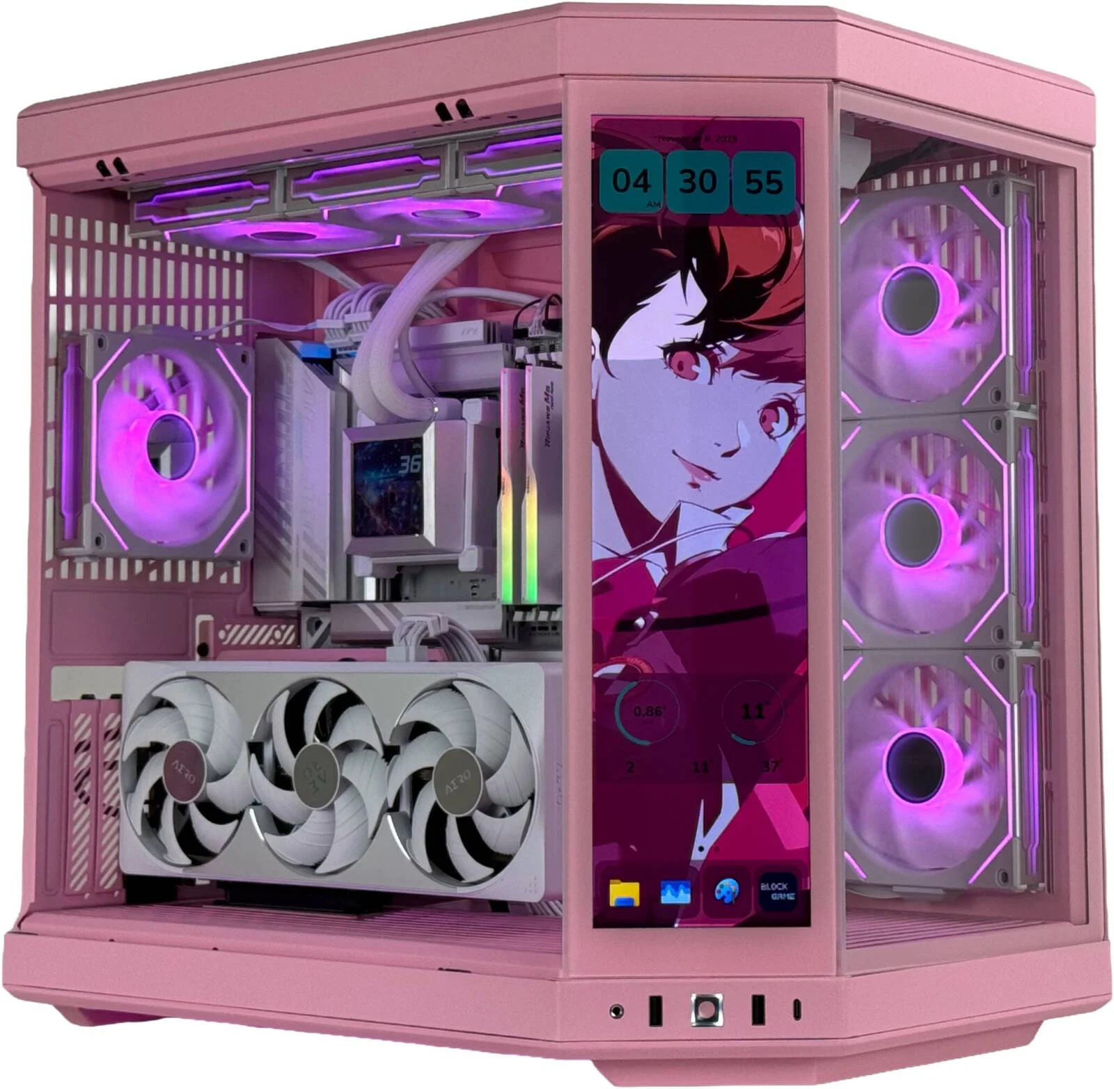 کامپیوتر گیمینگ CherryGlow - پردازنده AMD Ryzen 9 9950X3D با 16 هسته و 32 رشته، کارت گرافیک NVIDIA RTX 5080 با 16 گیگابایت حافظه، 32 گیگابایت رم DDR5 با فرکانس 6000 مگاهرتز، 2 ترابایت SSD Gen 5، منبع تغذیه 1000 وات 80 Plus، خنک کننده مایع 360 میلی متری، Wi-Fi + BT