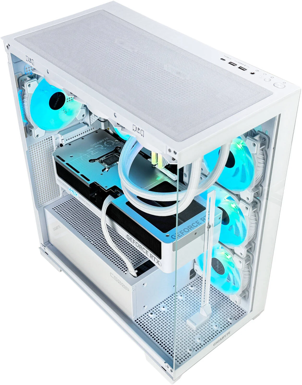 کامپیوتر گیمینگ کریستال ادج - پردازنده Intel Core i9 14900KF با 24 هسته و 32 رشته، NVIDIA RTX 5080 با 16 گیگابایت حافظه، 32 گیگابایت رم DDR5 با فرکانس 6000 مگاهرتز CL30، 1 ترابایت SSD Gen 4، منبع تغذیه 850 وات Gold، خنک کننده مایع 360 میلی متری، Wi-Fi + BT