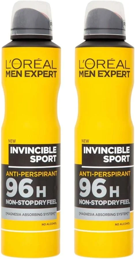 اسپری بدن ضد تعریق مردانه لورآل پاریس مدل Invincible Sport حجم 250 میلی لیتر (بسته 2 عددی)