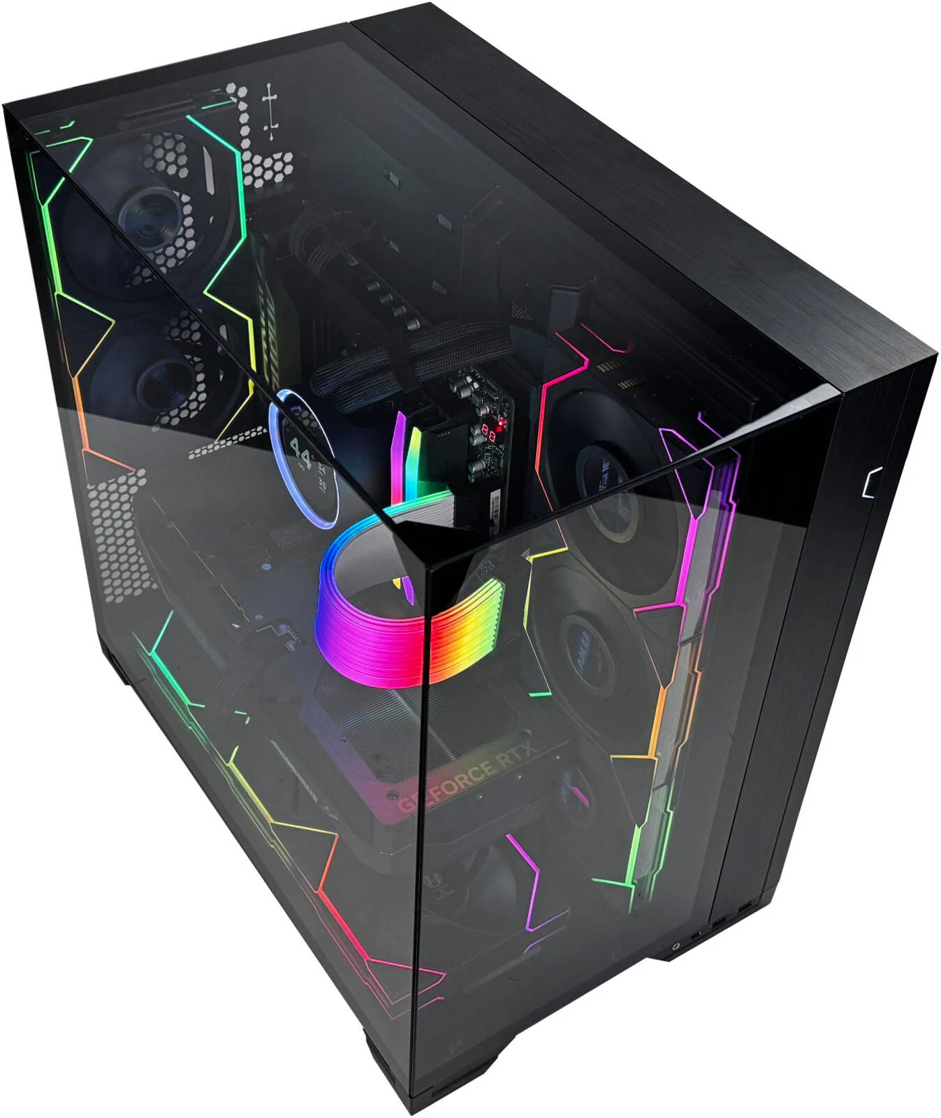 کامپیوتر گیمینگ کریستال ویژن - Intel Core i9 14900KF با 24 هسته و 32 رشته، NVIDIA RTX 5080 با 16 گیگابایت حافظه، 32 گیگابایت رم DDR5 با فرکانس 6000 مگاهرتز، 2 ترابایت SSD Gen 5، منبع تغذیه 1200 وات Gold، خنک کننده مایع 360 میلی متری، Wi-Fi + BT