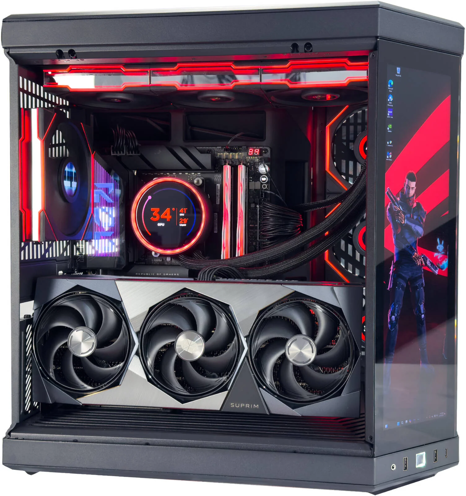 کامپیوتر گیمینگ سایبر ایکس - AMD Ryzen 9 9900X3D با 12 هسته و 24 رشته، NVIDIA RTX 5080 با 16 گیگابایت، 32 گیگابایت رم DDR5 با سرعت 6000 مگاهرتز، 2 ترابایت SSD نسل 5، منبع تغذیه 1200 وات، خنک کننده مایع 360 میلی متری، Wi-Fi + BT