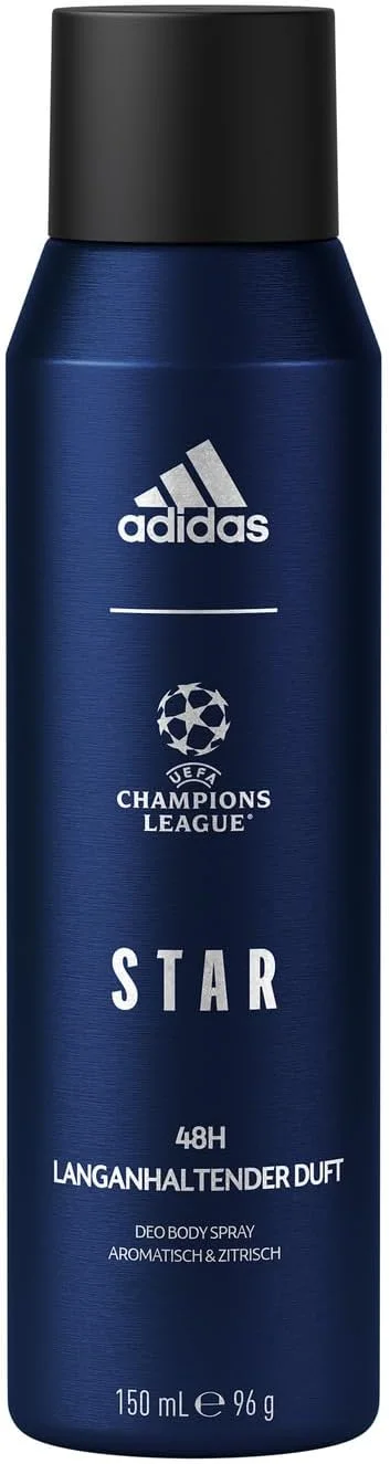 اسپری بدن مردانه آدیداس UEFA STAR Edition، معطر و با طراوت، 150 میلی لیتر