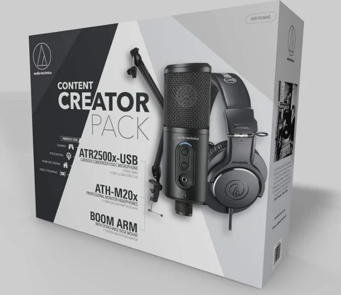 پک تولید محتوای Audio Technica، برای پادکست/استریم/گیمینگ/تولید محتوا، محدوده فرکانس 20-20000 هرتز، یک جهته، مشکی | پک تولید کننده - تصویر 3