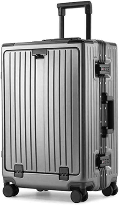 چمدان ممتاز NKX با فریم آلومینیومی قابل گسترش ABS و PC، دارای پورت شارژ USB و Type-C، سایز 20 اینچ