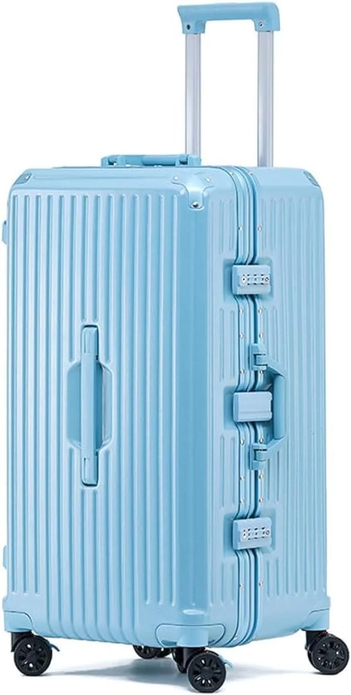 چمدان ممتاز NKX با فریم آلومینیومی قابل گسترش ABS و PC با پورت شارژ USB و نوع C و 5 چرخ، سایز 24 اینچ