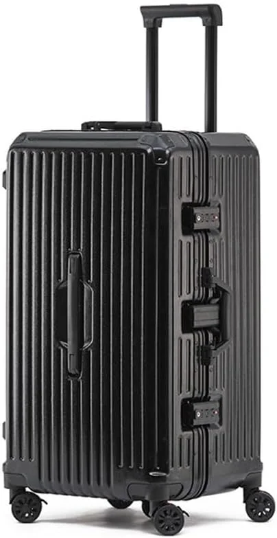 چمدان ممتاز NKX با فریم آلومینیومی قابل گسترش ABS و PC با پورت شارژ USB و نوع C و 5 چرخ، سایز 24 اینچ