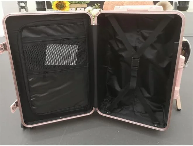 چمدان ممتاز NKX با فریم آلومینیومی قابل گسترش، جنس ABS و PC، دارای پورت شارژ USB، سایز 20 اینچ