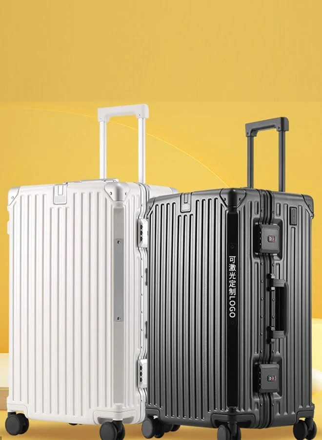 چمدان ممتاز ۲۴ اینچی با فریم آلومینیومی قابل گسترش، بدنه ABS و PC، دارای پورت شارژ USB و Type C