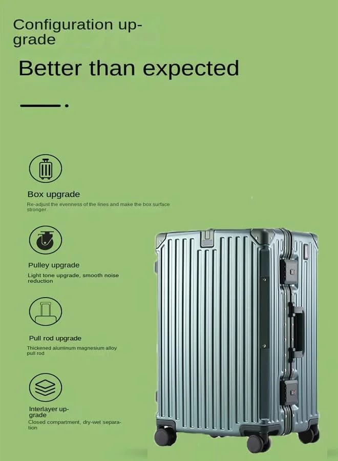 چمدان ممتاز 24 اینچی با فریم آلومینیومی قابل گسترش، ساخته شده از ABS و PC، دارای پورت شارژ USB و Type C