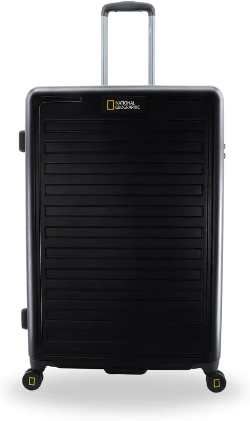 چمدان مسافرتی نشنال جئوگرافیک مدل Cruise، یک عدد، %100 پلی کربنات (PC)، بدنه سخت بادوام و سبک، 4 چرخ دوبل روان، قفل امنیتی اضافه، چمدان/ترولی بزرگ 28 اینچی مشکی
