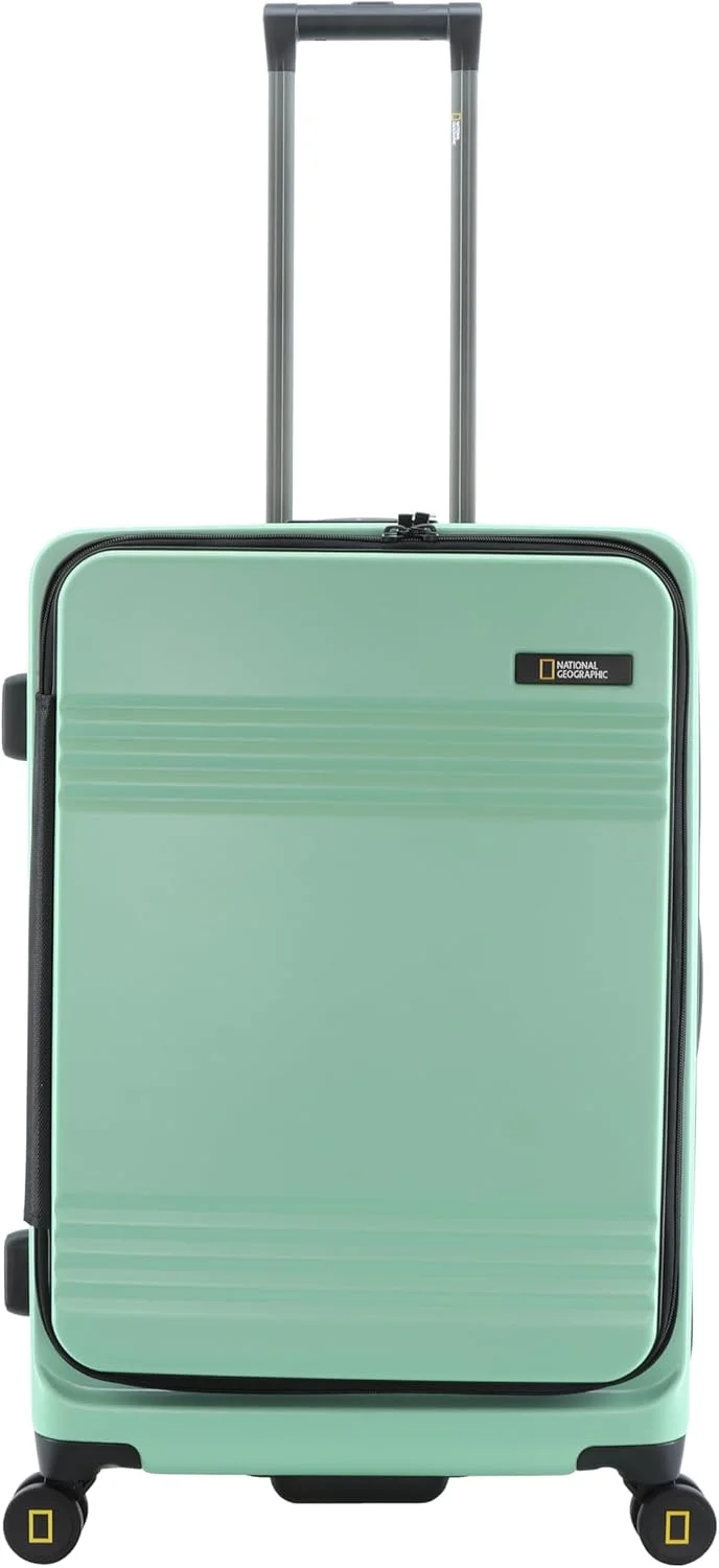 National Geographic Lodge Suitcases Luggage (24 Inch) 100% Polycarbonate (PC) Durable Lightweight Material 20% Expandable 4 Quite Double Wheels Travel Bag Extra Secure Lock Cabin Luggage Bag Jade