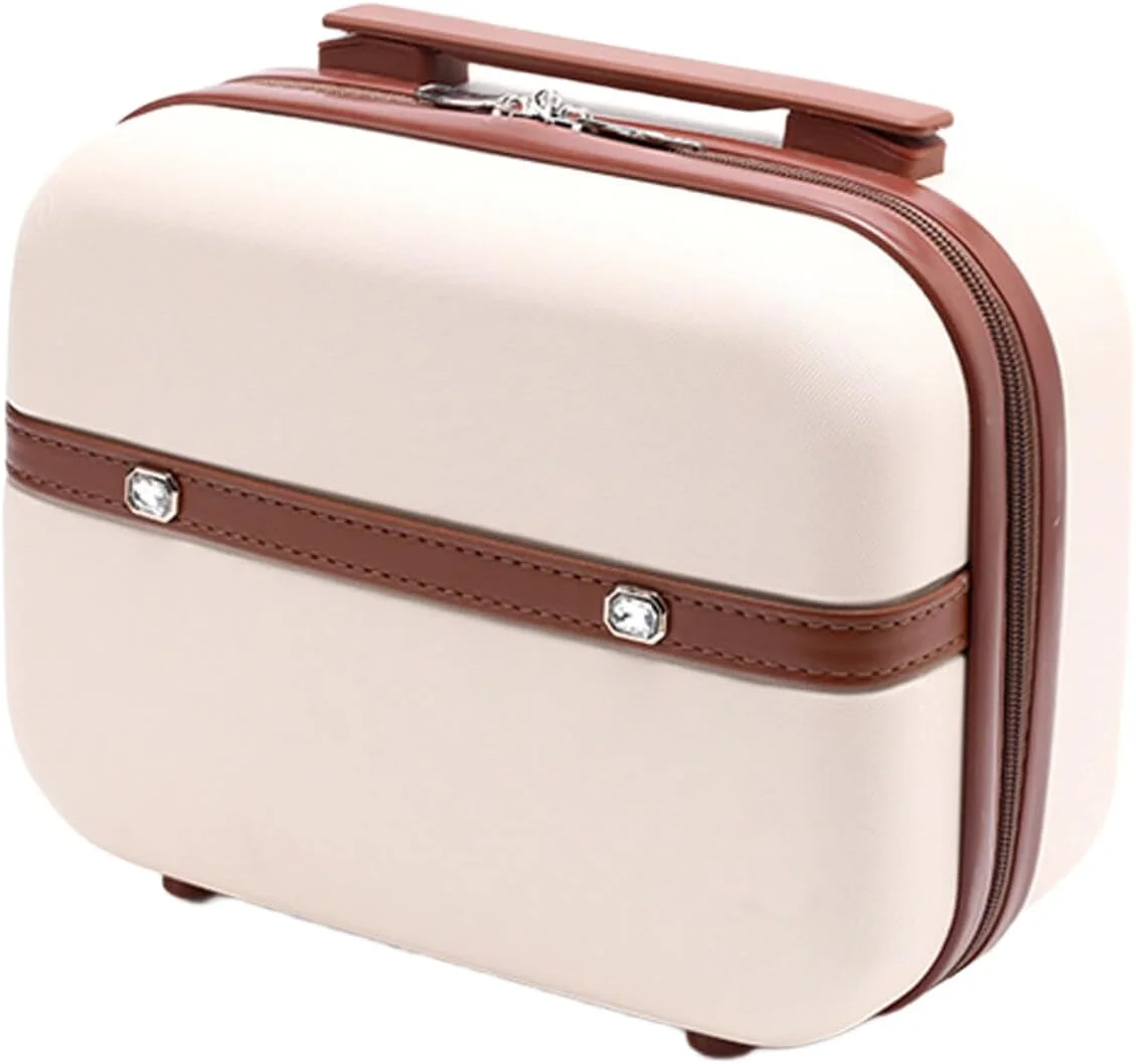 چمدان چرخ‌دار MOTIM طرح قدیمی، مناسب سفر و حمل آسان (بژ، سایز 14 اینچ)