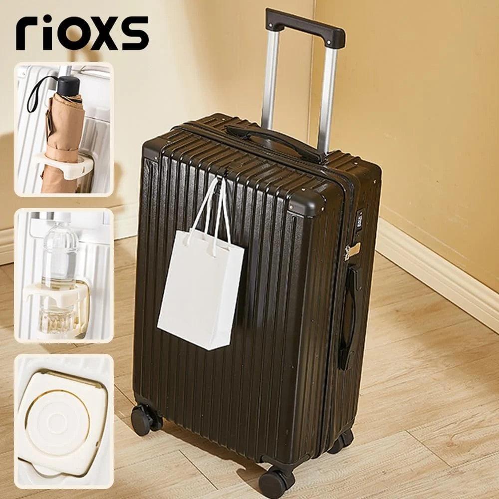 ست چمدان چرخشی سخت پوسته MOTIM شامل یک چمدان سایز کابین با جا لیوانی، پورت USB و نگهدارنده تلفن به همراه یک چمدان مسافرتی کوچک 14 اینچی (20 اینچ)