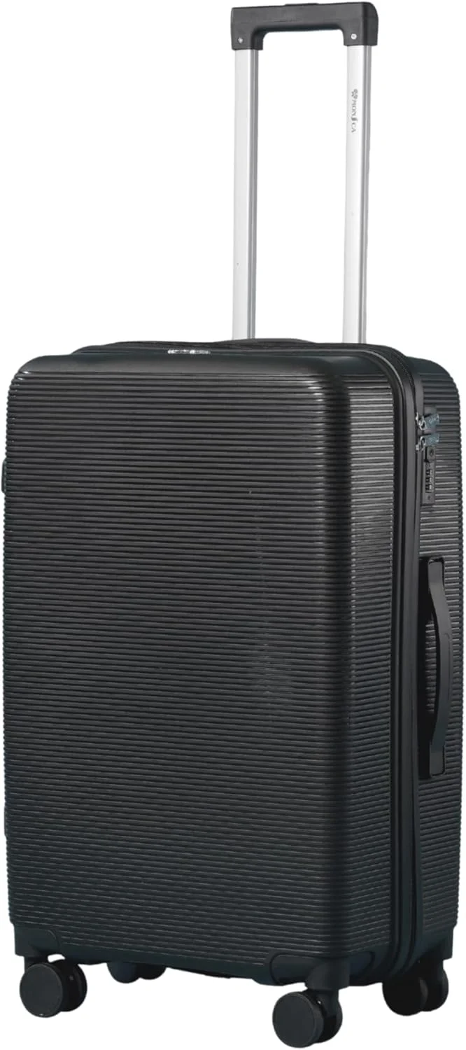 ست سه تایی چمدان نشکن MONSCA، چمدان سبک وزن برای مسافرت (مشکی)