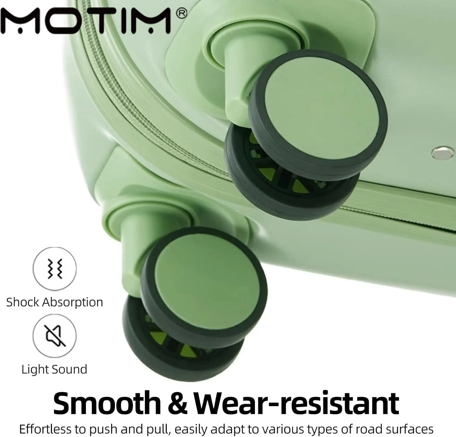 چمدان بزرگ مسافرتی MOTIM با جنس PC+ABS و چهار چرخ گردان (سایز 18 اینچ) - چمدان ثبت شده با ظرفیت بالا (سبز)