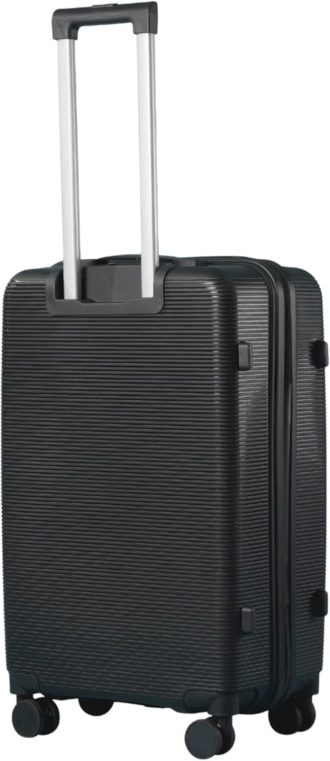 ست سه تایی چمدان نشکن MONSCA، چمدان سبک وزن برای مسافرت (مشکی)