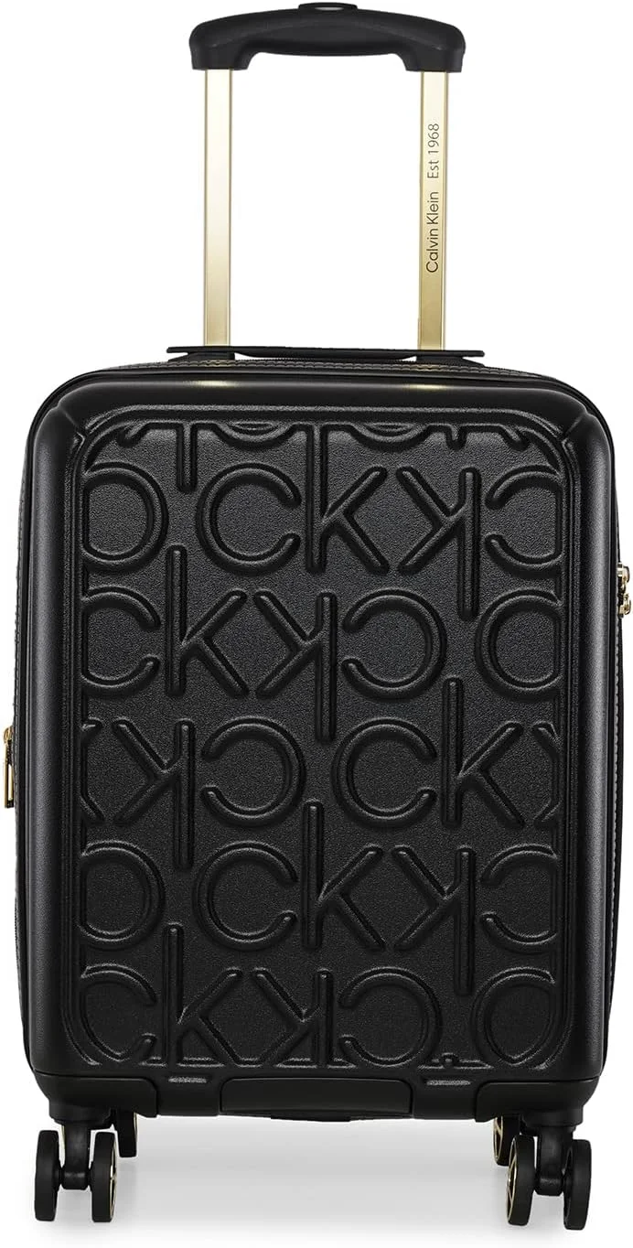 چمدان چرخشی سبک وزن CALVIN KLEIN BIG MONOGRAM با قفل TSA (مشکی، سایز 20 اینچ)