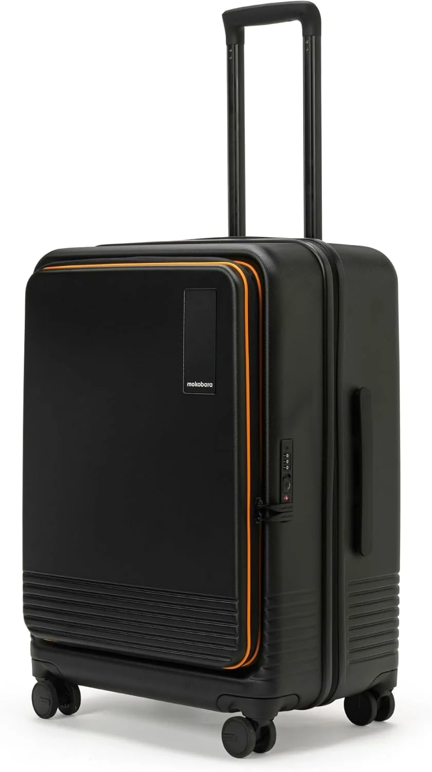 چمدان سایز متوسط موکوبارا مدل Access | چمدان پلی کربنات سخت با قفل TSA داخلی، مناسب سفر، رنگ مشکی و زرد، ارتفاع 65 سانتی متر