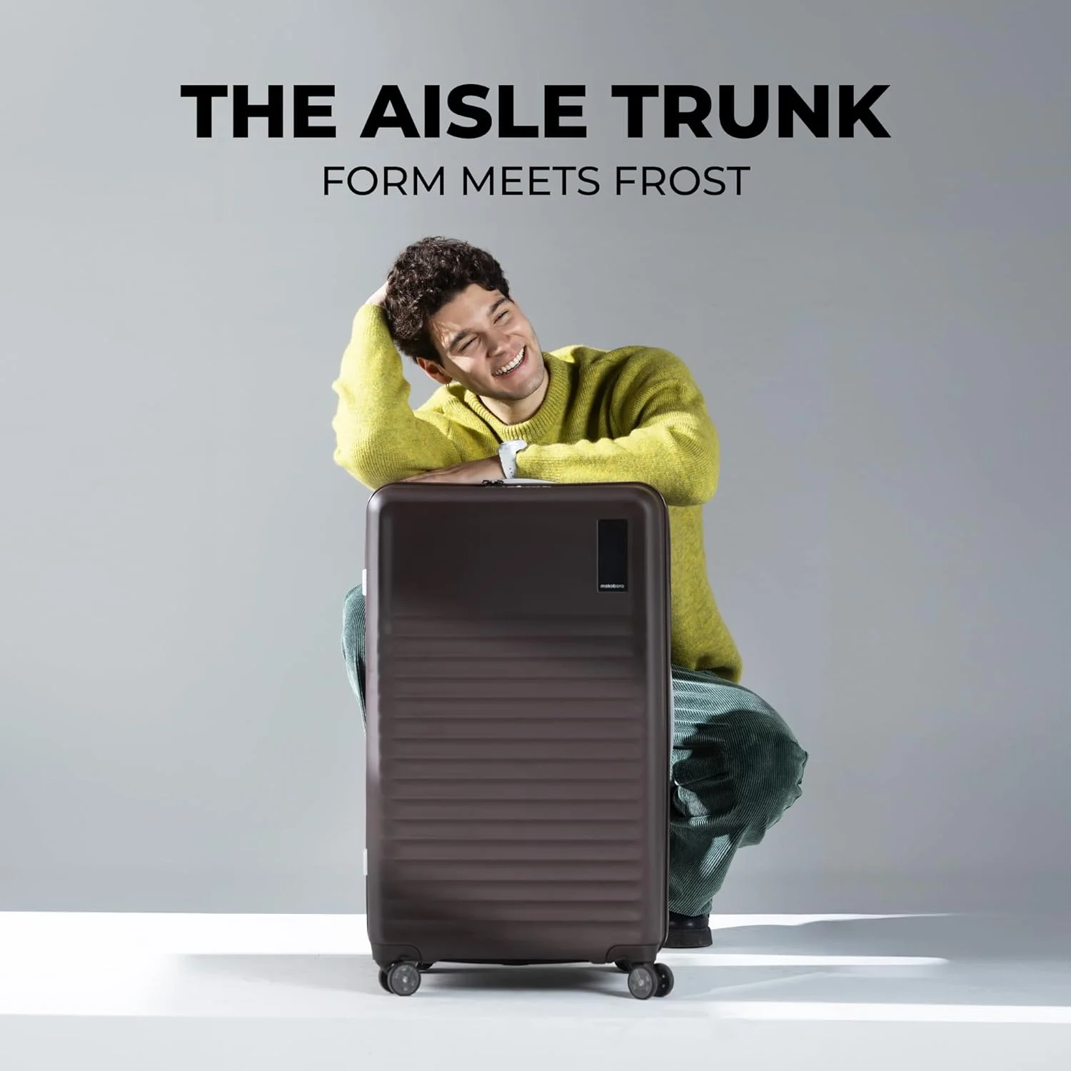 چمدان ترانک راهروی MOKOBARA | بدنه پلی کربنات 77 سانتی متری، زیپ های YKK، قفل مورد تایید TSA و چرخ های نینجا بی صدا، چمدان مسافرتی (بزرگ، دانه های باحال) قهوه ای