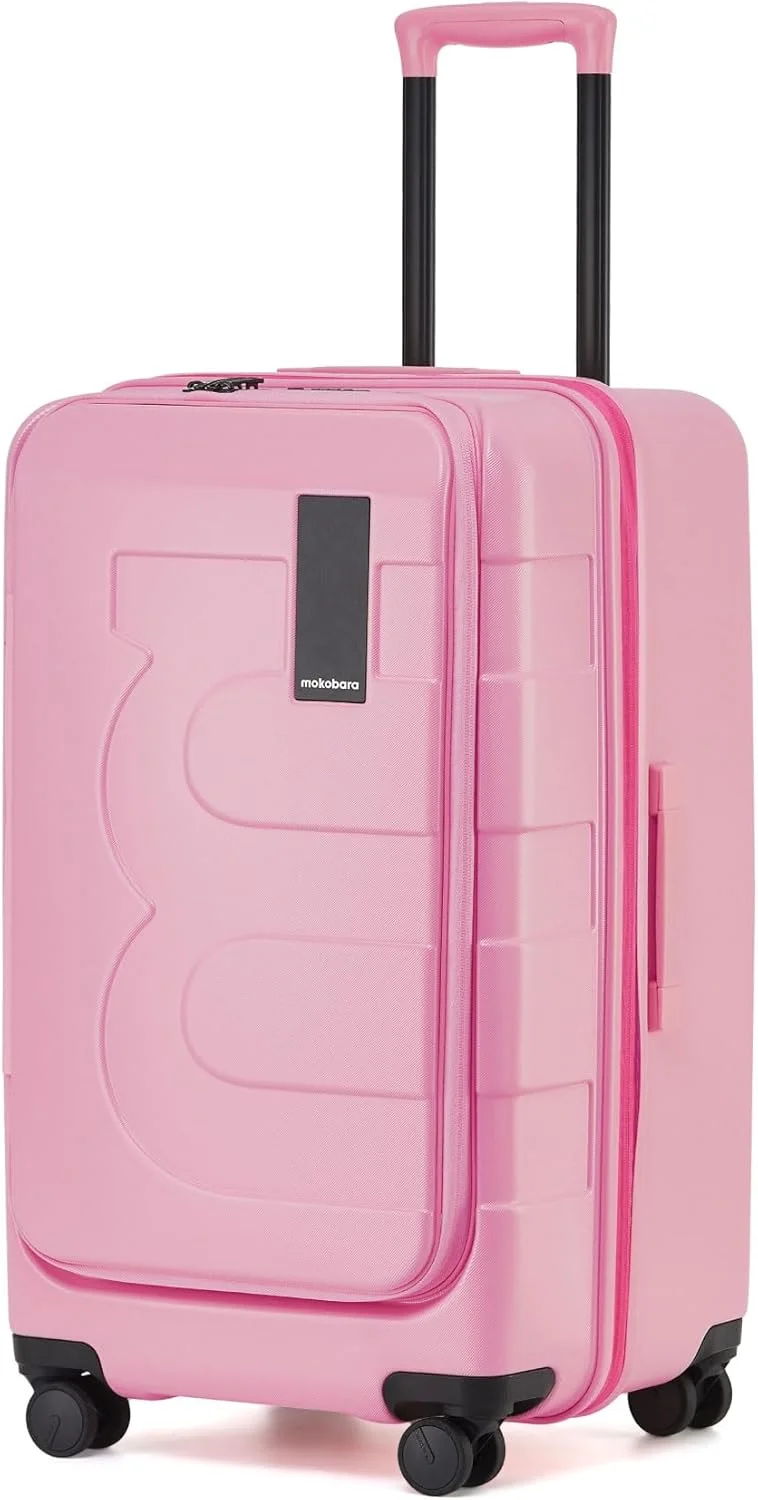چمدان بزرگ مسافرتی موکوبارا مدل Em Access | ظرفیت 85 تا 93 لیتر با قابلیت افزایش حجم، بدنه سخت، قفل TSA و چرخ‌های ژاپنی Hinomoto | دسته ارگونومیک برای حمل آسان | صورتی | ببخشید