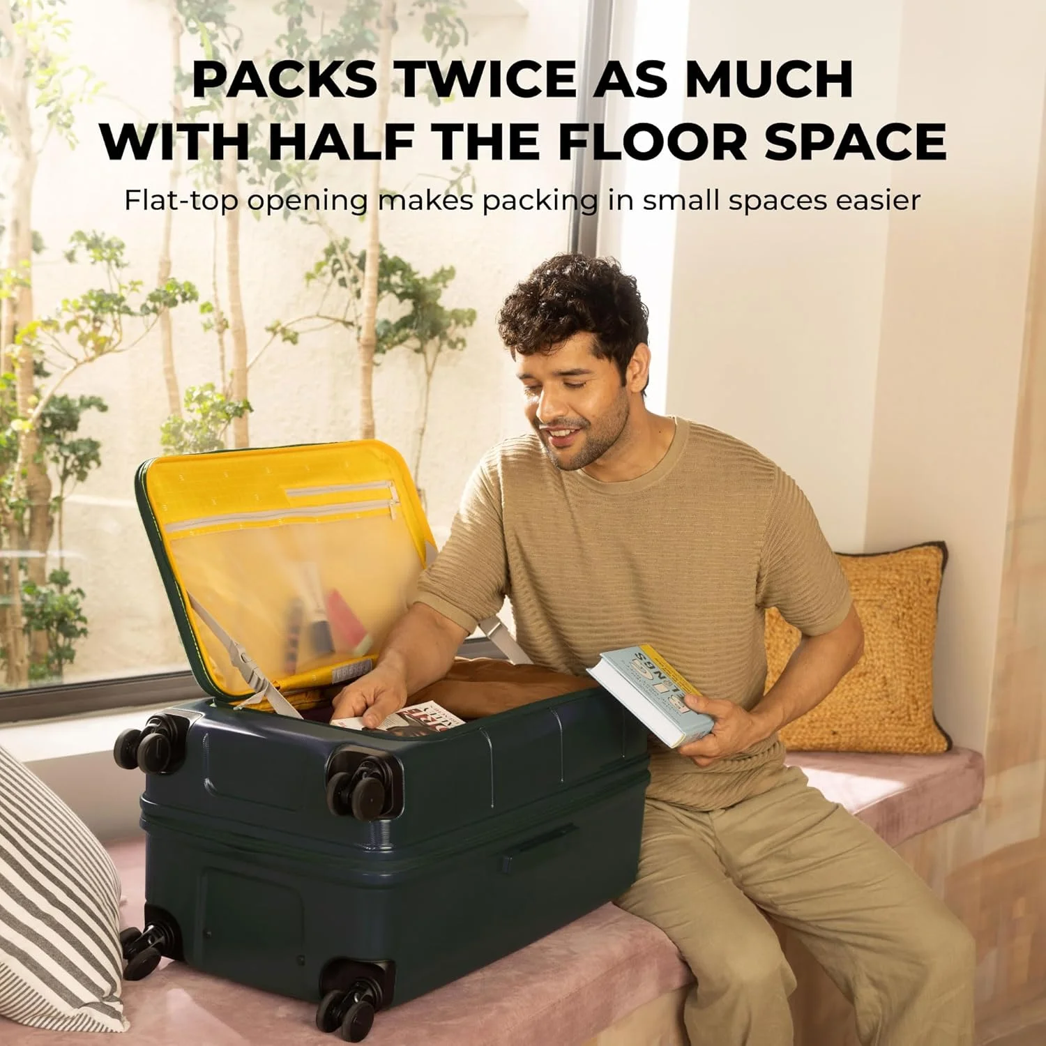 چمدان بزرگ مسافرتی موکوبارا مدل Em Access | ظرفیت 85 تا 93 لیتر با قابلیت افزایش حجم، بدنه سخت، قفل TSA و چرخ‌های ژاپنی Hinomoto | دسته ارگونومیک برای حمل آسان | صورتی | ببخشید