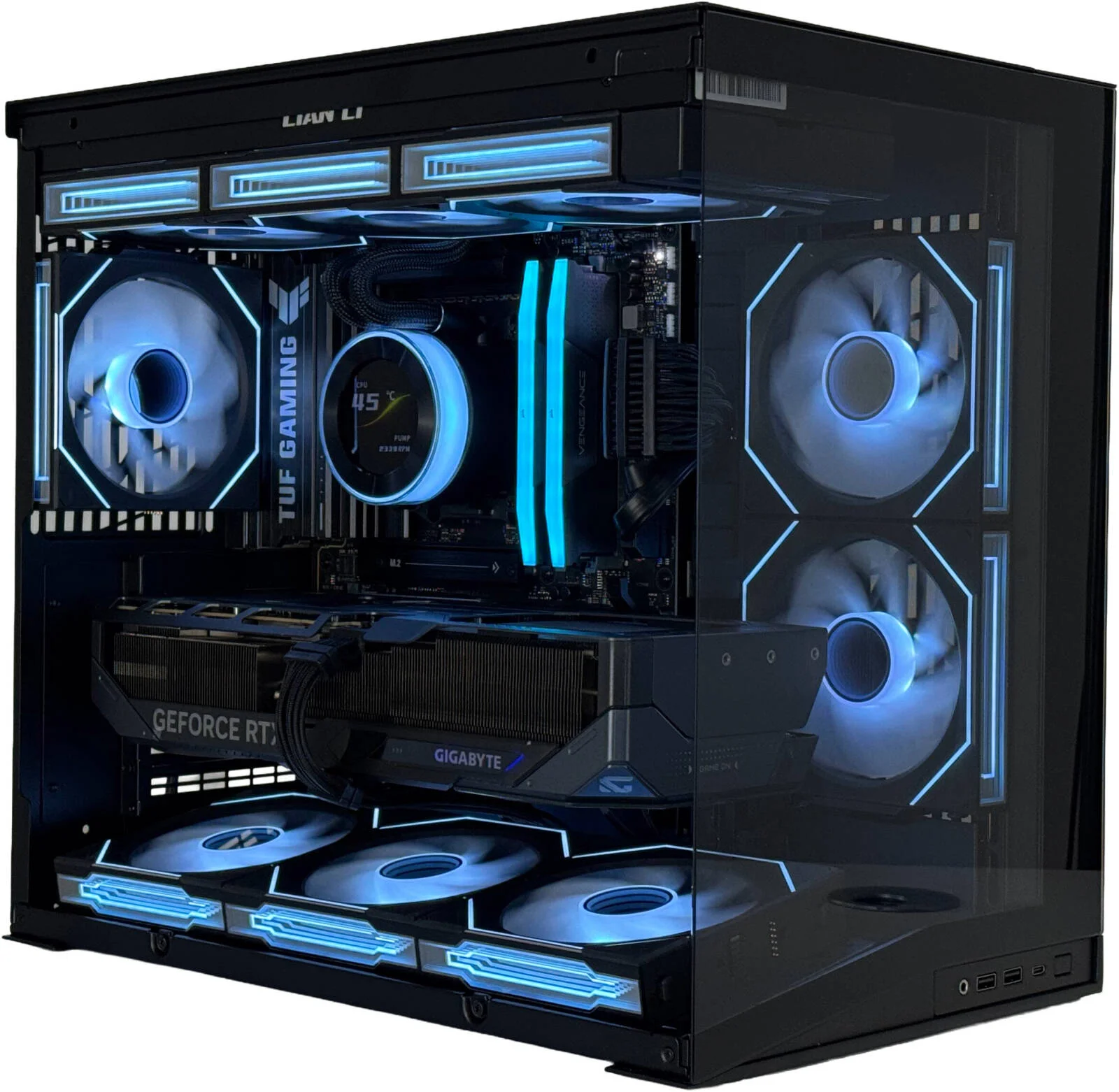 کامپیوتر گیمینگ کوچک DYNAMIC MINI - پردازنده Intel Core Ultra 9 285K با 24 هسته و 24 رشته، کارت گرافیک NVIDIA RTX 5080 با 16 گیگابایت حافظه، 32 گیگابایت رم DDR5 با فرکانس 6000 مگاهرتز، 2 ترابایت حافظه SSD Gen 5، منبع تغذیه 850 وات 80 PLUS، خنک کننده مایع 360 میلی متری، Wi-Fi + BT