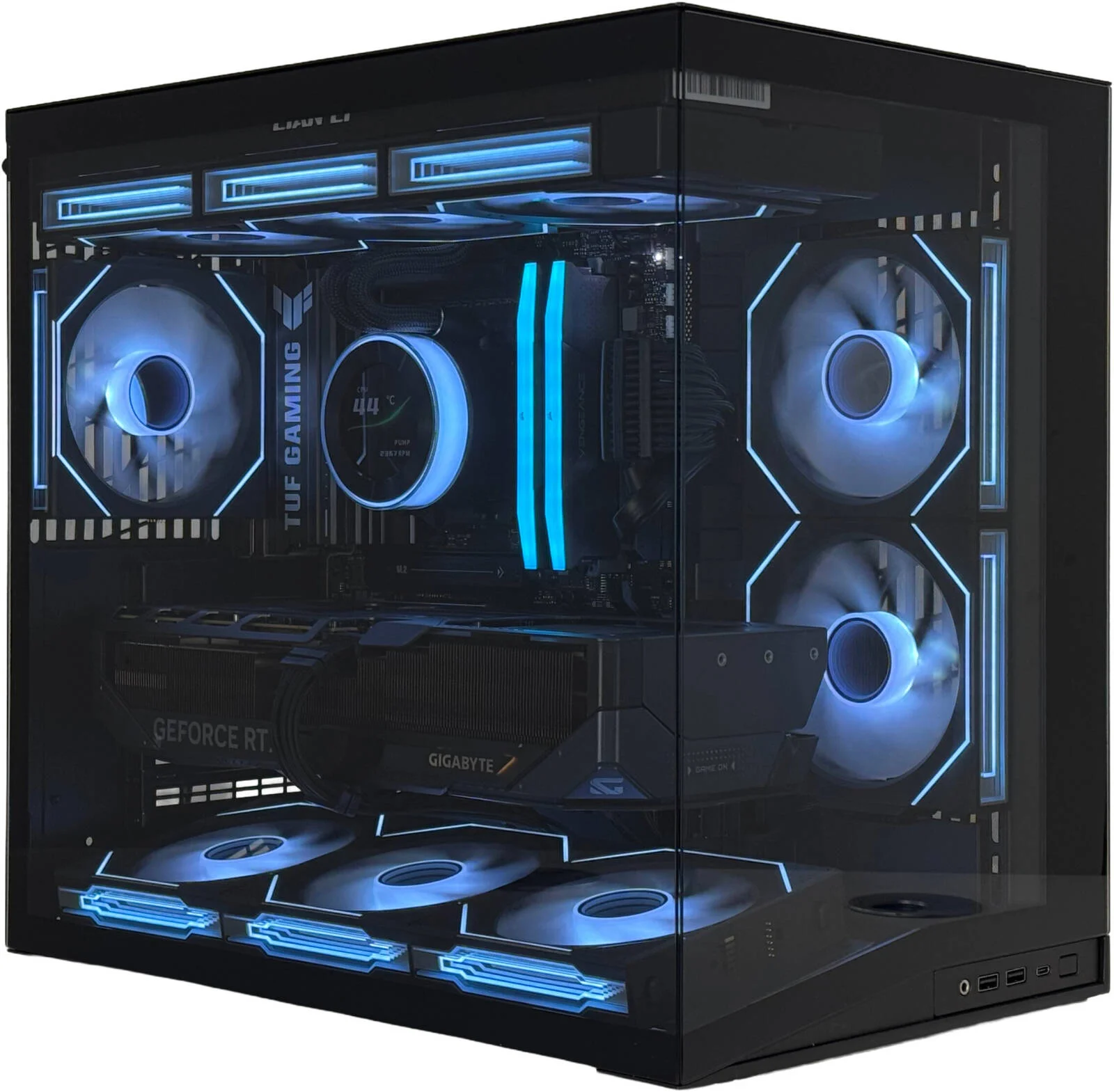 کامپیوتر گیمینگ کوچک DYNAMIC MINI - پردازنده Intel Core Ultra 9 285K با 24 هسته و 24 رشته، کارت گرافیک NVIDIA RTX 5080 با 16 گیگابایت حافظه، 32 گیگابایت رم DDR5 با فرکانس 6000 مگاهرتز، 2 ترابایت حافظه SSD Gen 5، منبع تغذیه 850 وات 80 PLUS، خنک کننده مایع 360 میلی متری، Wi-Fi + BT