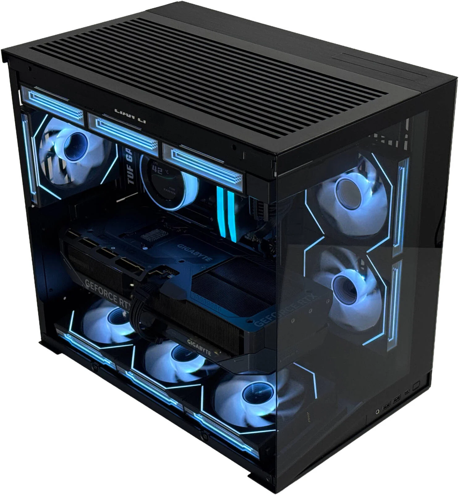 کامپیوتر گیمینگ کوچک DYNAMIC MINI - پردازنده Intel Core Ultra 9 285K با 24 هسته و 24 رشته، کارت گرافیک NVIDIA RTX 5080 با 16 گیگابایت حافظه، 32 گیگابایت رم DDR5 با فرکانس 6000 مگاهرتز، 2 ترابایت حافظه SSD Gen 5، منبع تغذیه 850 وات 80 PLUS، خنک کننده مایع 360 میلی متری، Wi-Fi + BT