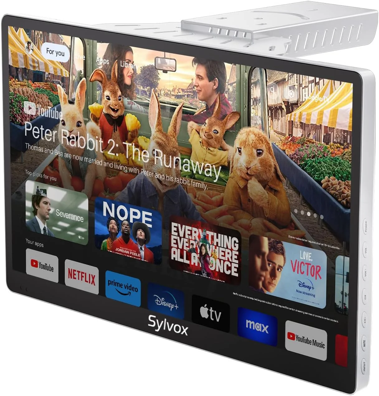 تلویزیون هوشمند زیر کابینتی 15.6 اینچی SYLVOX، تلویزیون کوچک 1080P FHD تاشو و چرخشی، دارای قابلیت Screen Mirroring، دستیار صوتی و بلندگوهای دوگانه، تلویزیون تاشو برای آشپزخانه و کمپر