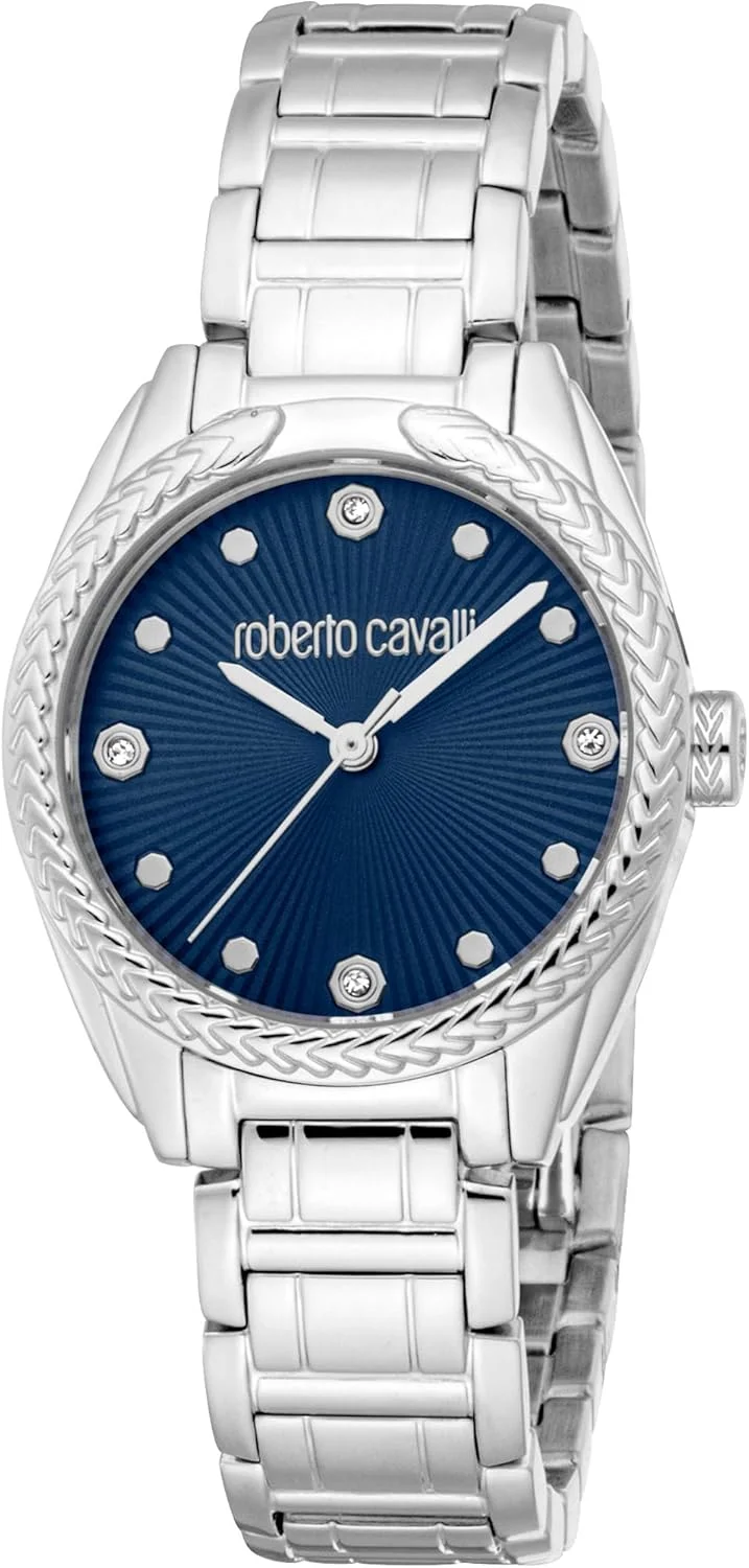 ساعت مچی آنالوگ زنانه روبرتو کاوالی مدل RC5L118M0035 با قاب گرد، قطر 30 میلی متر، نقره ای خاکستری/نقره ای