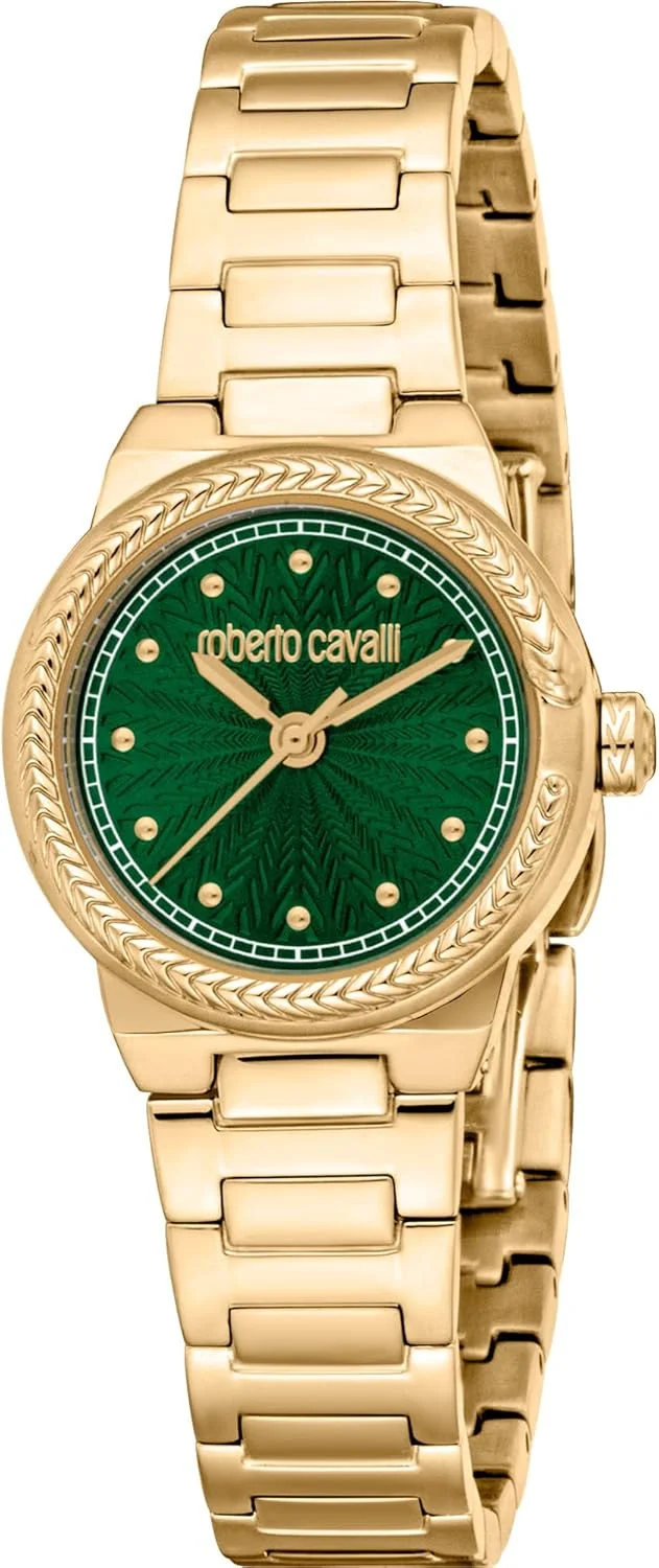 ساعت مچی آنالوگ زنانه روبرتو کاوالی مدل RC5L117M0035 با قاب گرد، قطر 26 میلی متر، طلایی/طلایی