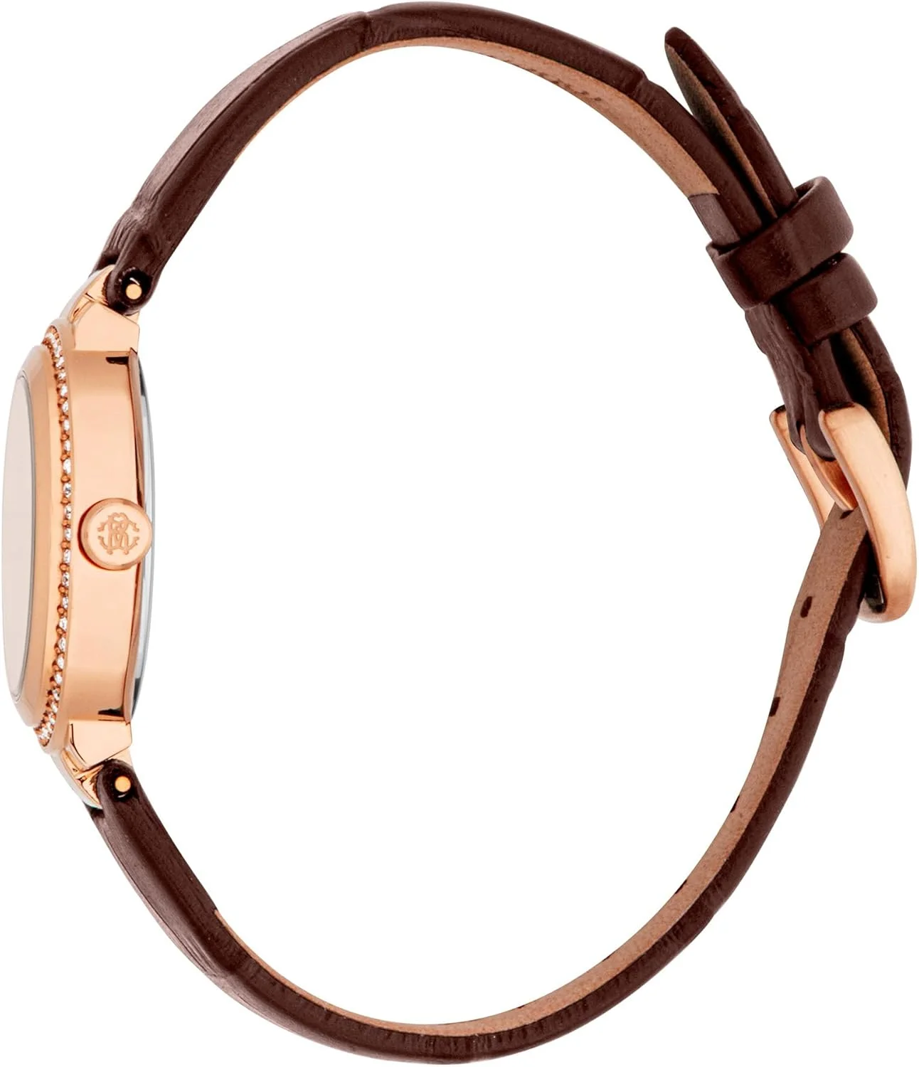 ساعت مچی آنالوگ زنانه روبرتو کاوالی با صفحه گرد، قطر قاب 28 میلی متر، خاکستری/رزگلد/قهوه ای