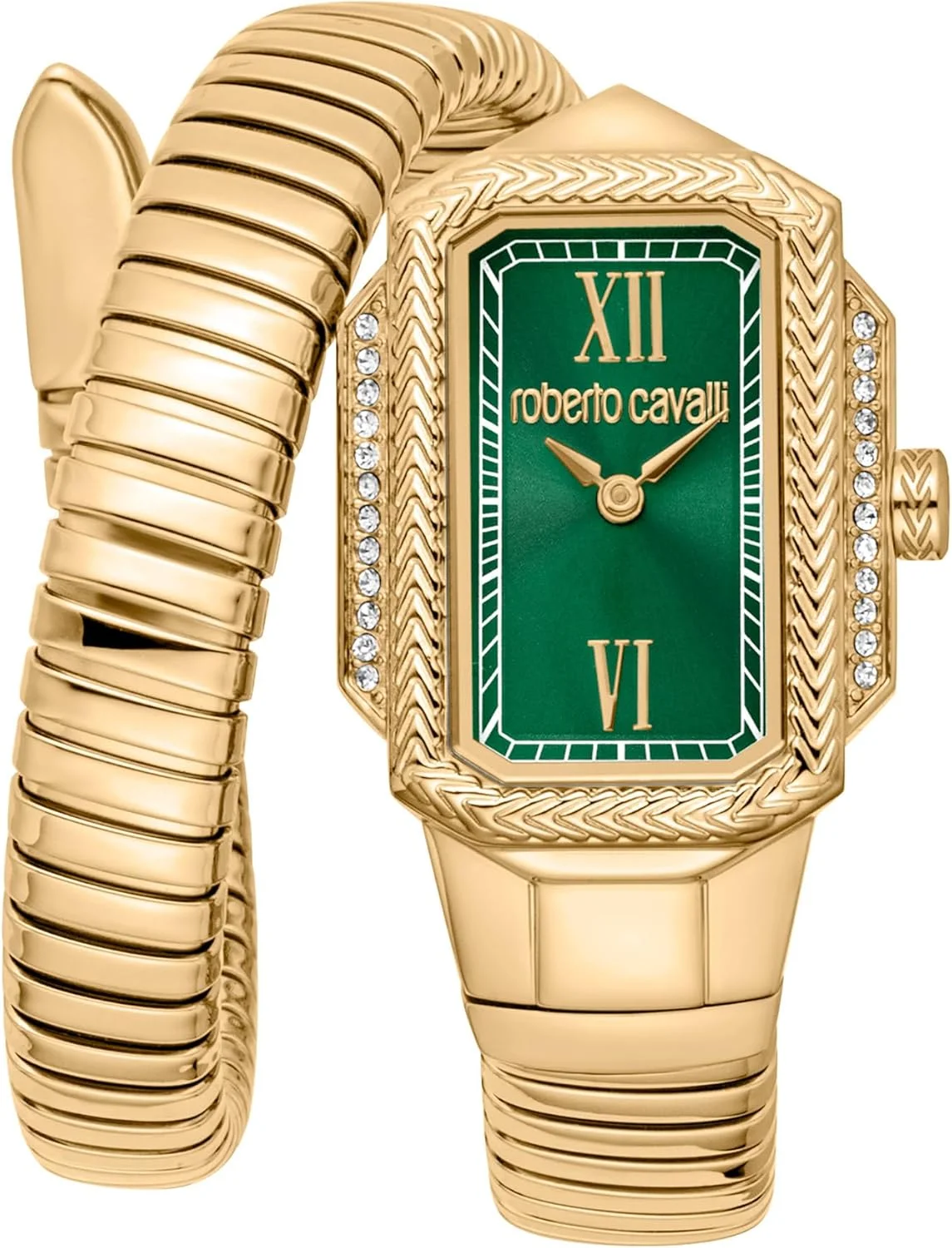 ساعت آنالوگ زنانه روبرتو کاوالی مدل RC5L115M0045 با قاب مربعی، قطر قاب 22 میلی متر، طلایی/طلایی
