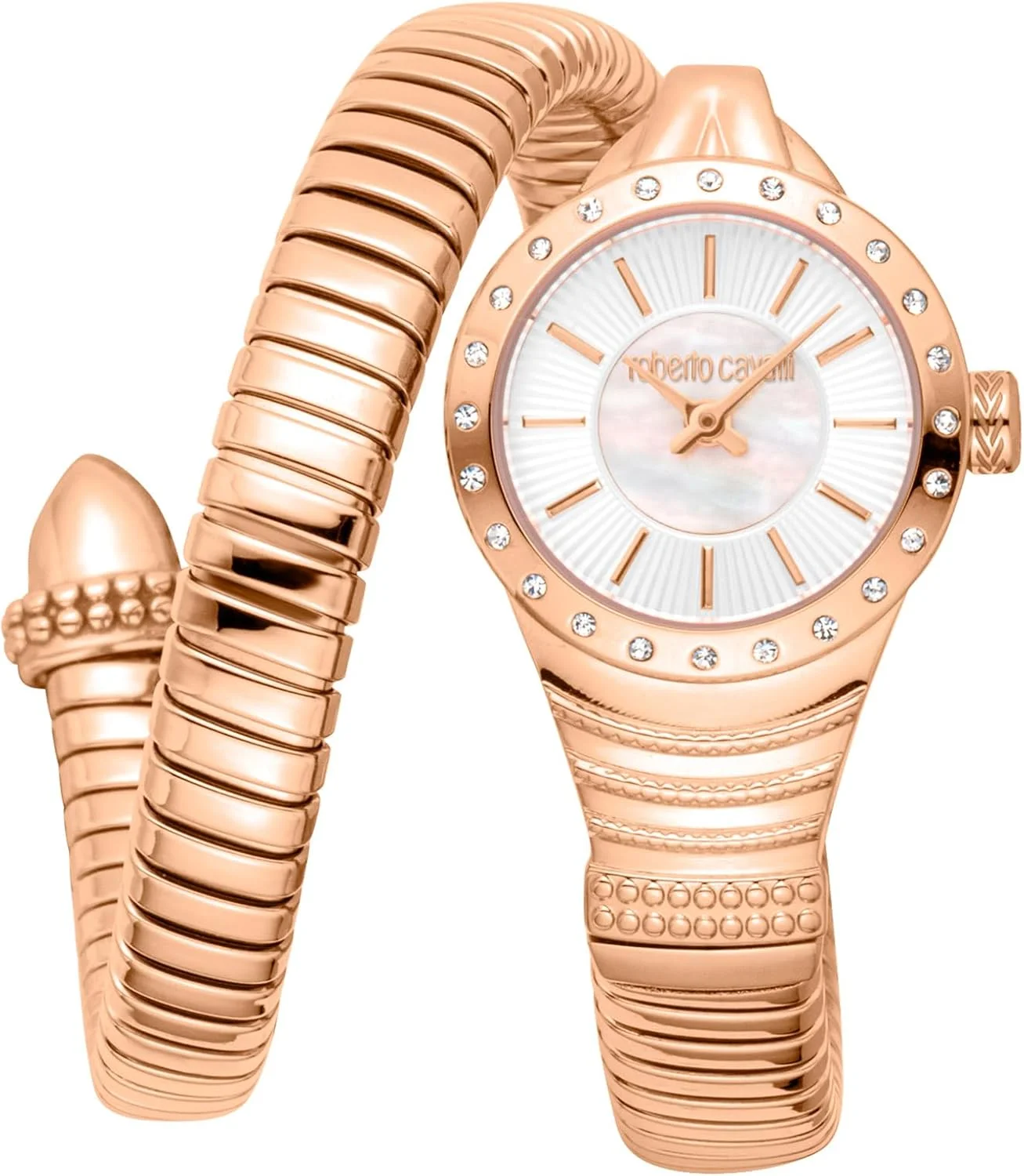 ساعت مچی آنالوگ زنانه روبرتو کاوالی مدل RC5L114M0055 با صفحه گرد، قطر قاب 22 میلی متر، طلایی مایل به قرمز/رزگلد