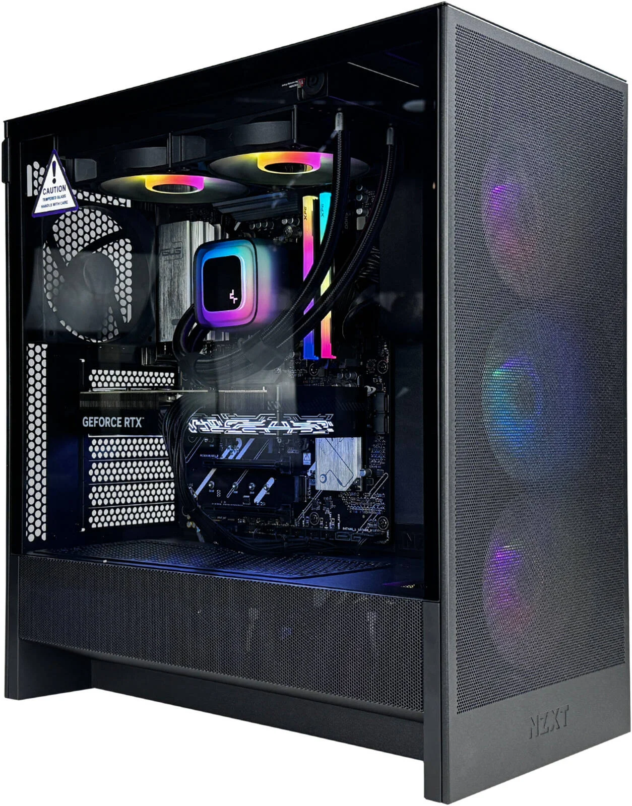 کامپیوتر گیمینگ Flow - پردازنده AMD Ryzen 7 7800X3D با 8 هسته و 16 رشته، کارت گرافیک NVIDIA RTX 5070 Ti با 16 گیگابایت حافظه، 32 گیگابایت رم DDR5 با فرکانس 6400 مگاهرتز، 1 ترابایت SSD Gen 4، منبع تغذیه 850W 80 PLUS، خنک کننده مایع 240 میلی متری، Wi-Fi + BT