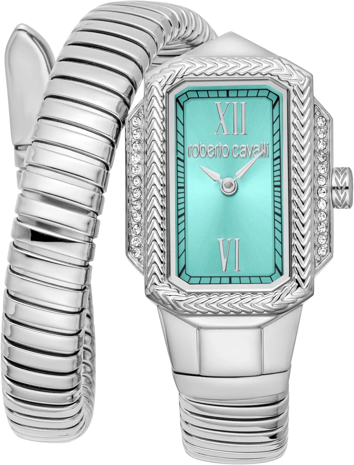 ساعت آنالوگ زنانه روبرتو کاوالی مدل RC5L115M0025 با صفحه مربعی، قطر قاب 22 میلی متر، نقره ای خاکستری/نقره ای