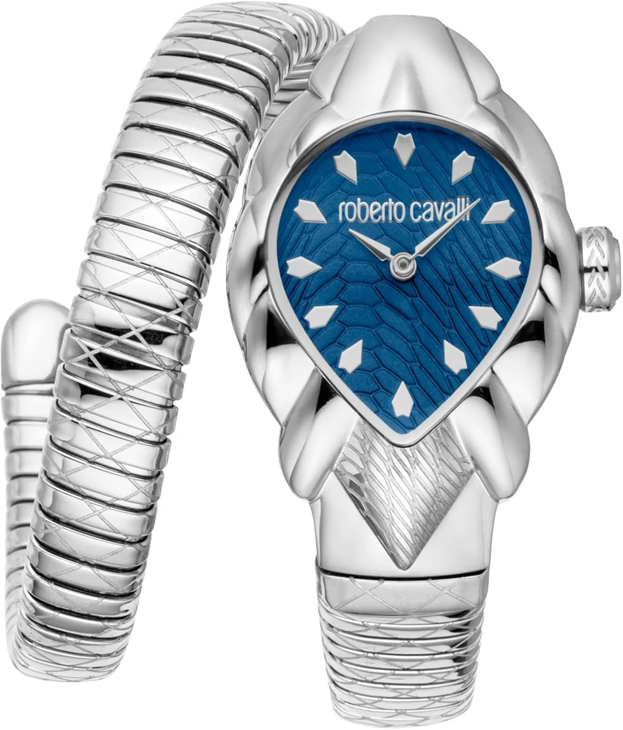 ساعت مچی آنالوگ زنانه روبرتو کاوالی مدل RC5L110M0025 با قاب بیضی شکل، قطر قاب 25 میلی متر، نقره ای خاکستری/نقره ای