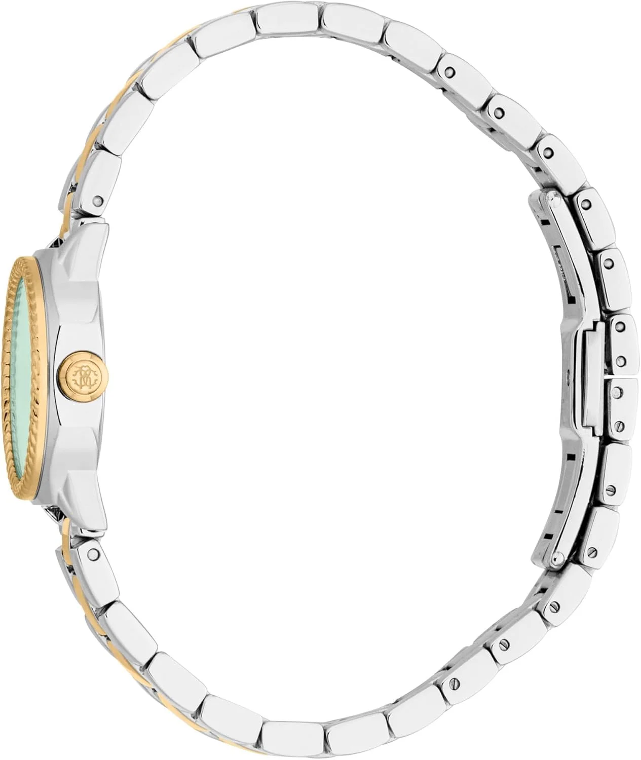 ساعت مچی آنالوگ زنانه روبرتو کاوالی با صفحه گرد، قطر قاب 24 میلی متر، سبز/طلایی/خاکستری نقره ای