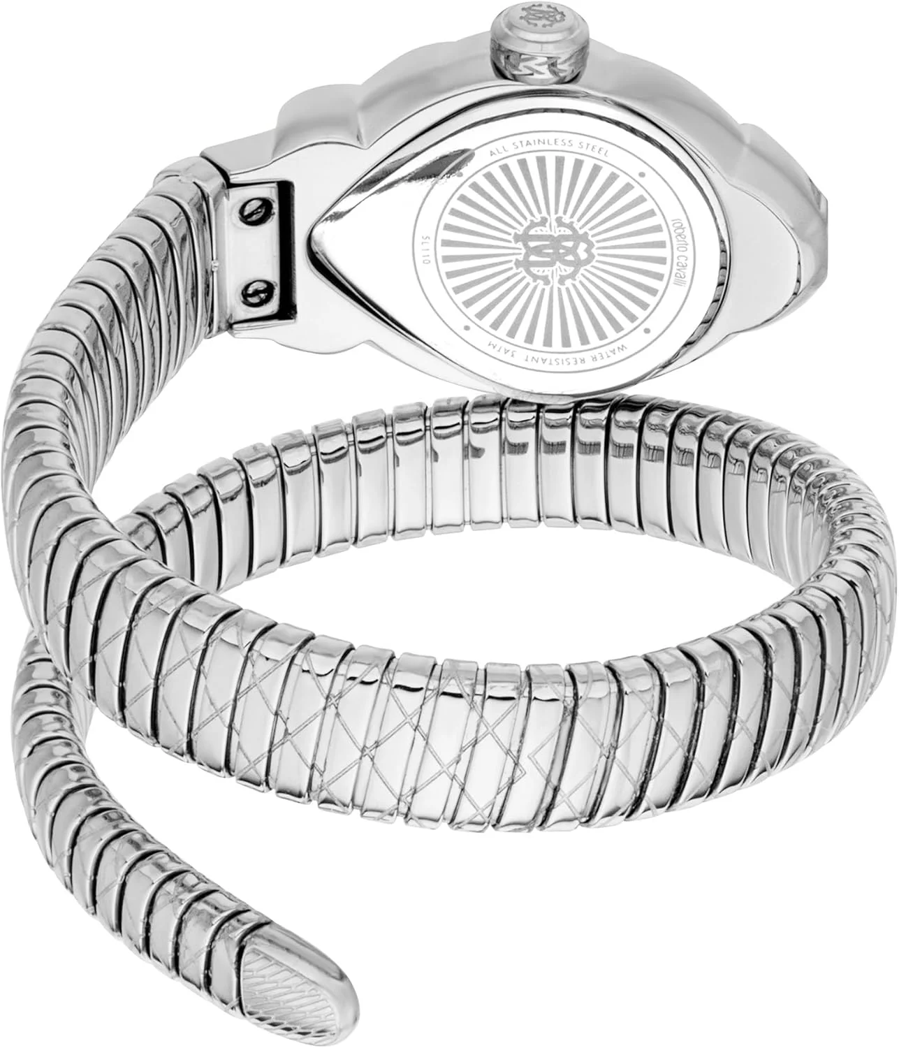 ساعت مچی آنالوگ زنانه روبرتو کاوالی مدل RC5L110M0025 با قاب بیضی شکل، قطر قاب 25 میلی متر، نقره ای خاکستری/نقره ای