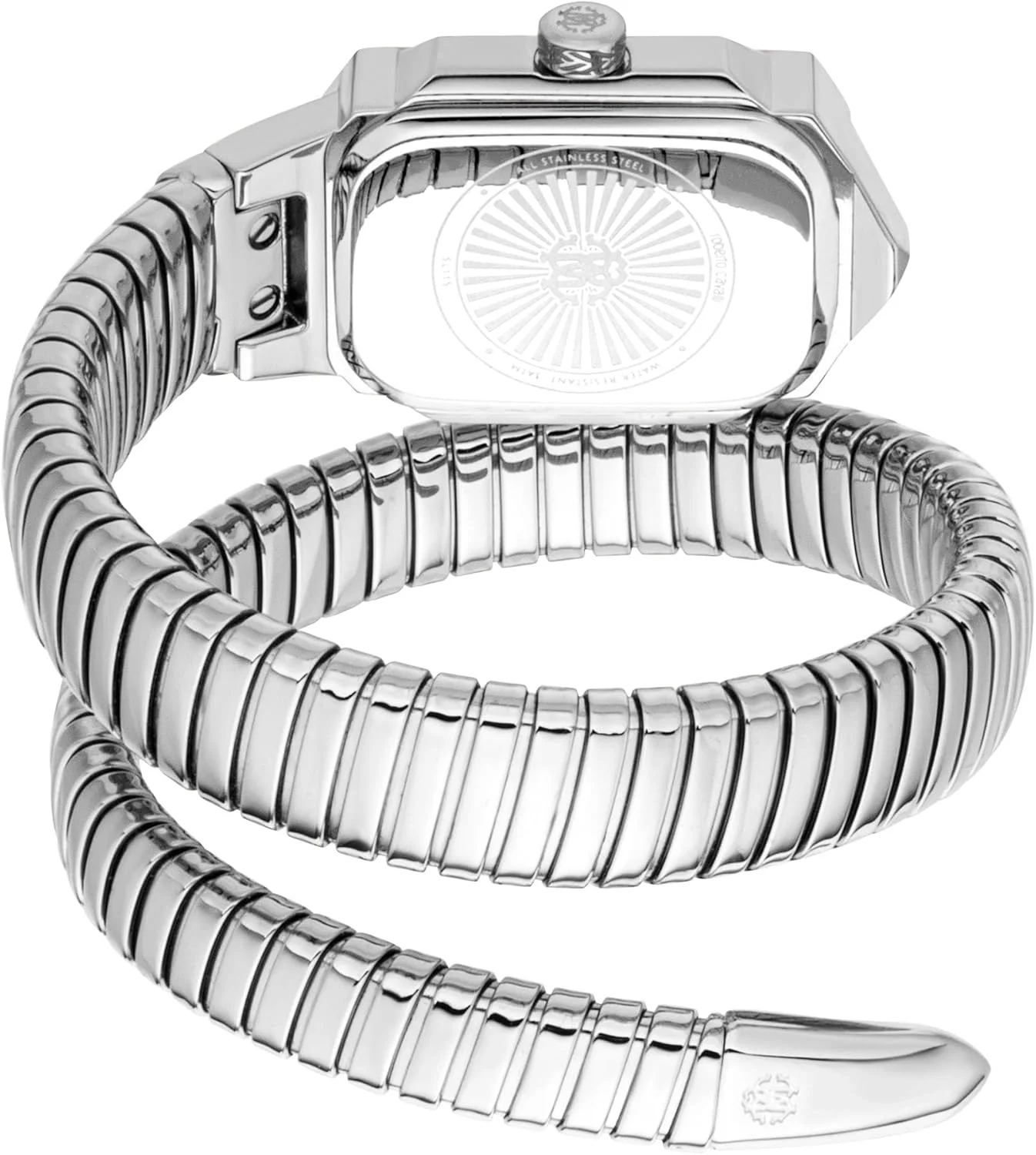 ساعت آنالوگ زنانه روبرتو کاوالی مدل RC5L115M0025 با صفحه مربعی، قطر قاب 22 میلی متر، نقره ای خاکستری/نقره ای