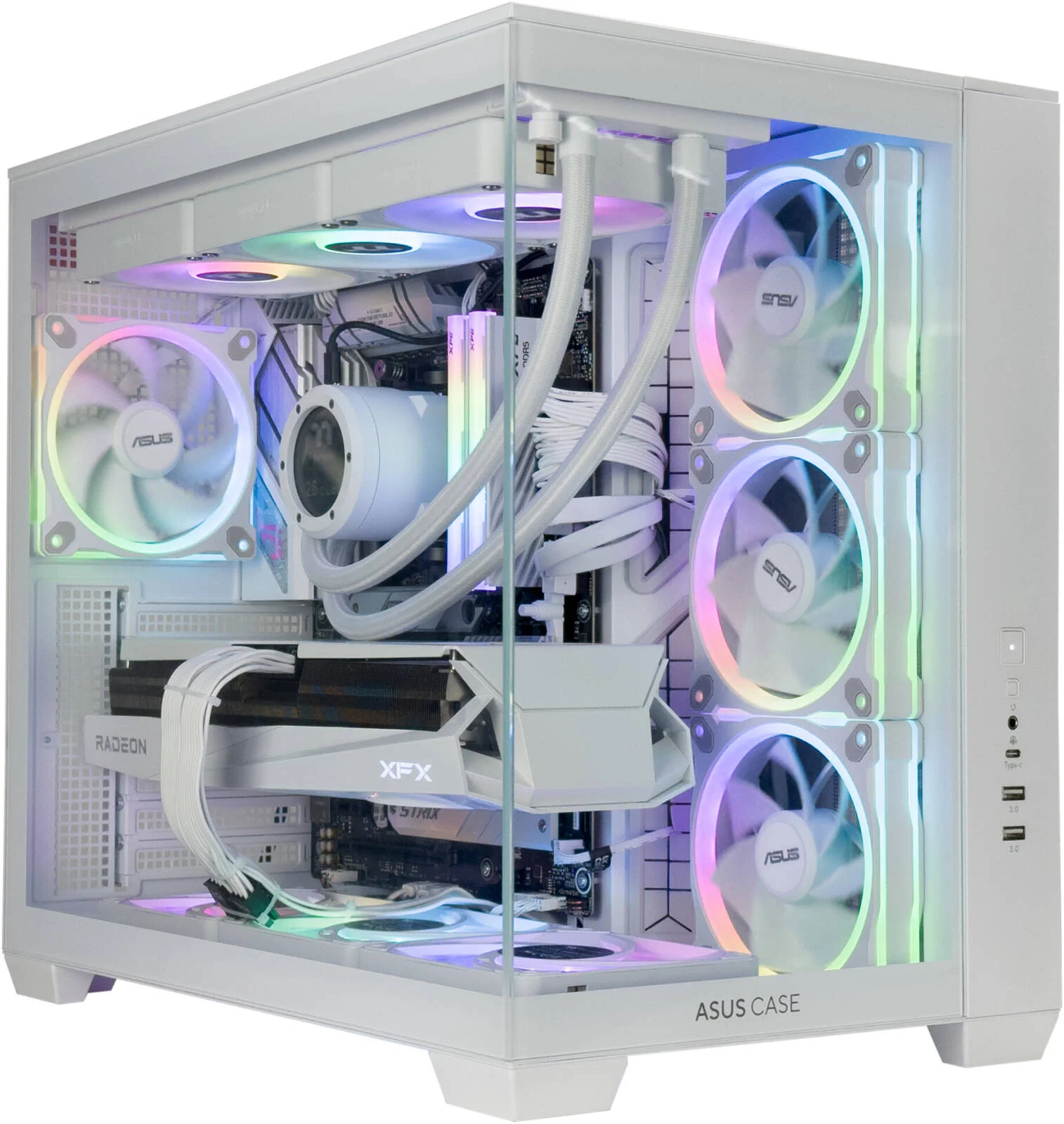 کامپیوتر گیمینگ فراست ویو - AMD Ryzen 7 9700X با 8 هسته و 16 رشته، AMD Radeon RX 9070 XT با 16 گیگابایت حافظه، 32 گیگابایت رم DDR5 با فرکانس 6000 مگاهرتز، 1 ترابایت SSD Gen 4، منبع تغذیه 850W 80 PLUS، خنک کننده مایع 360 میلی متری، Wi-Fi + BT