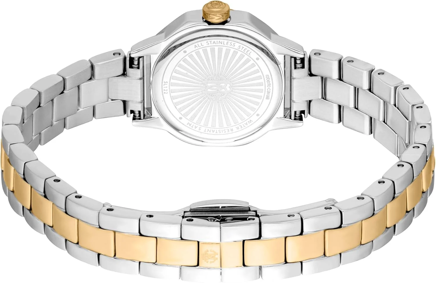 ساعت مچی آنالوگ زنانه روبرتو کاوالی با صفحه گرد، قطر قاب 24 میلی متر، سبز/طلایی/خاکستری نقره ای