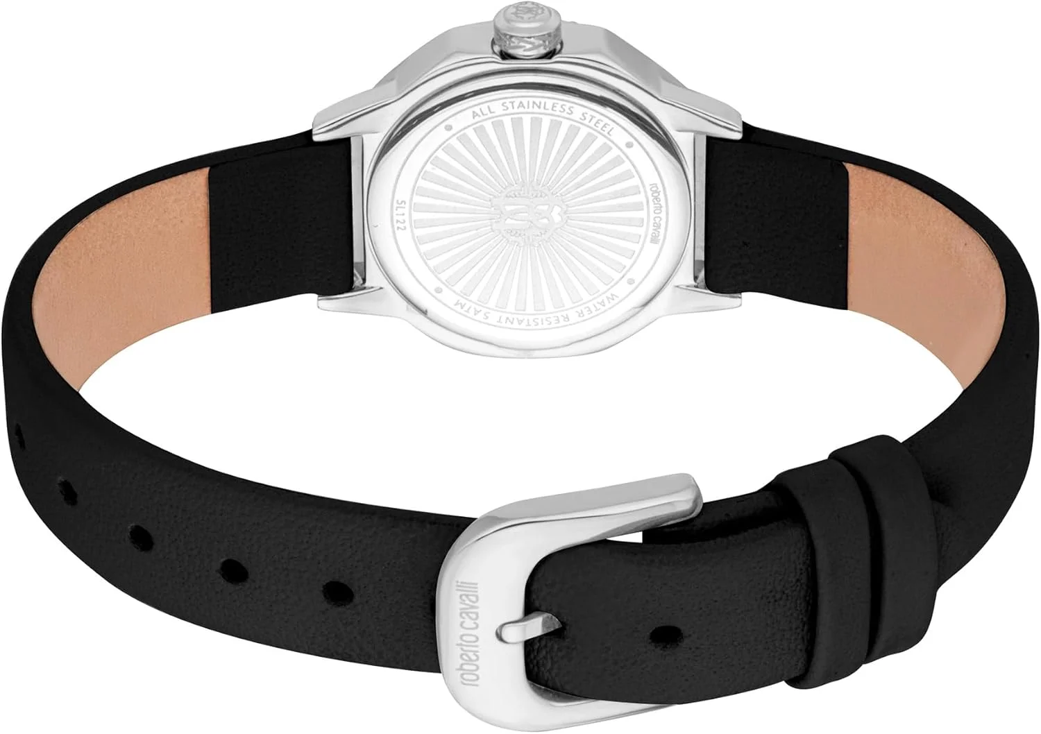 ساعت مچی آنالوگ زنانه روبرتو کاوالی با صفحه گرد، قطر قاب 24 میلی متر، نقره ای/مشکی