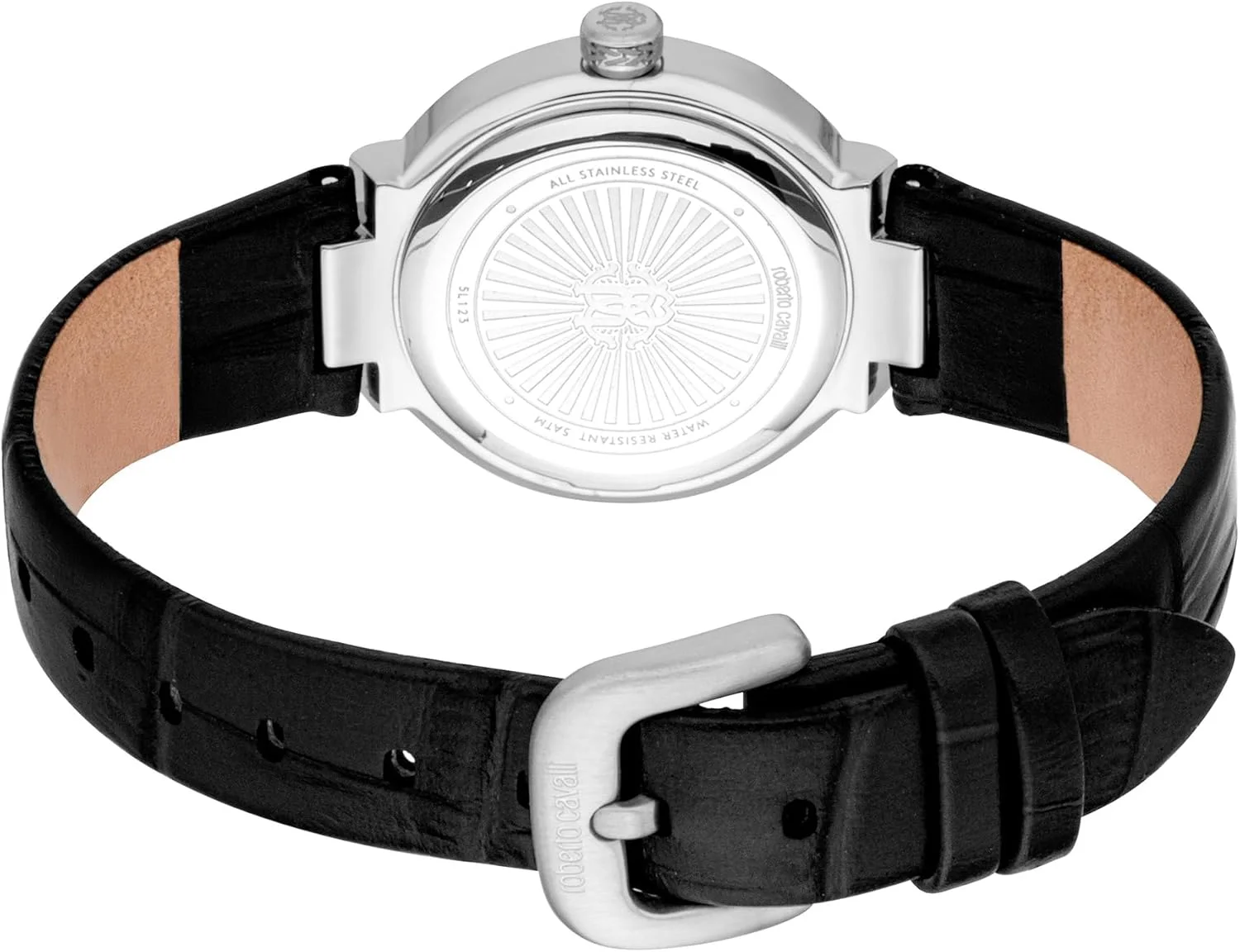 ساعت مچی آنالوگ زنانه روبرتو کاوالی با صفحه گرد، قطر قاب 28 میلی متر، نقره ای خاکستری/مشکی ساعت مچی آنالوگ زنانه روبرتو کاوالی با صفحه گرد، قطر قاب 28 میلی متر، نقره ای خاکستری/مشکی