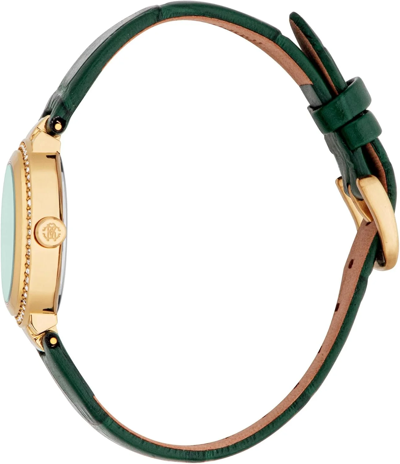 ساعت مچی آنالوگ زنانه روبرتو کاوالی با صفحه گرد، قطر قاب 28 میلی متر، سبز/طلایی/سبز بطری