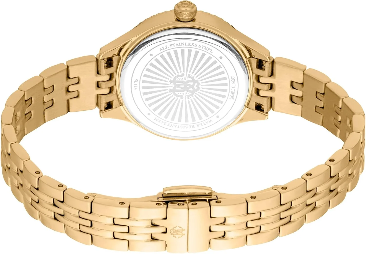 ساعت مچی آنالوگ زنانه روبرتو کاوالی با صفحه گرد، قطر قاب 28 میلی متر، سبز بطری/طلایی