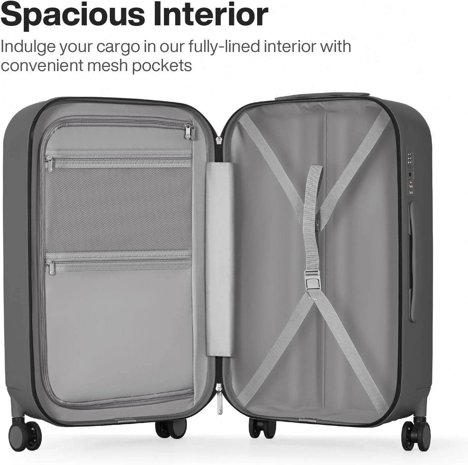 چمدان مسافرتی Mixi با چرخ‌های اسپینر، بدنه سخت، سبک و چرخ‌دار، جنس PC با روکش برای سفرهای کاری